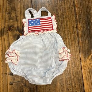 Patriotic Baby Romper with Flag Design